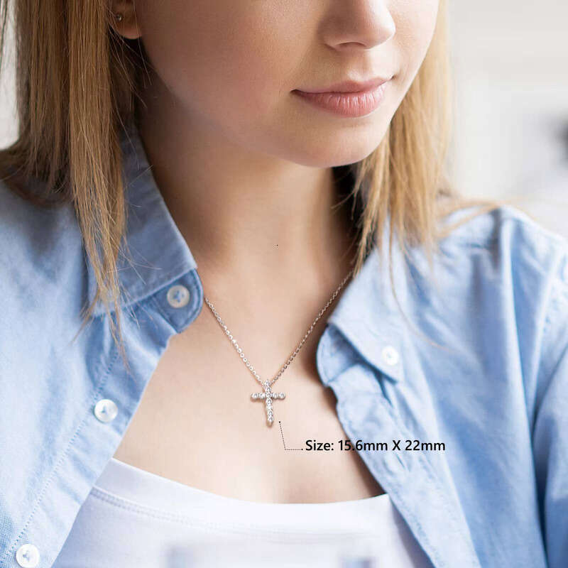 American Jesus Christian Religious Jewelry Pure Sier 14k White Gold Plated Straight Pull Cross Pendant Necklace for Women and Men