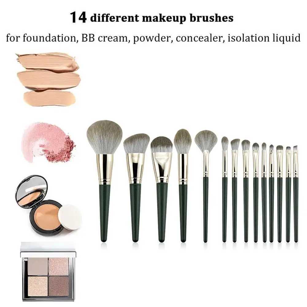 Professional 14PCS Makeup Brushes Set Soft Fluffy Foundation Eyeshadow Concealer Blending Blush Brush Kabuki Women Beauty Tool C251122