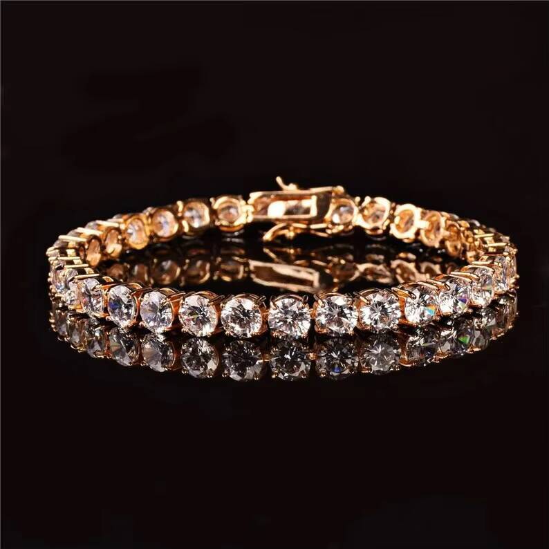 Good Quality VVS Moissanite Iced Out Simple Bracelet 925 Sterling Silver Hiphop Moissanite Tennis Bracelet