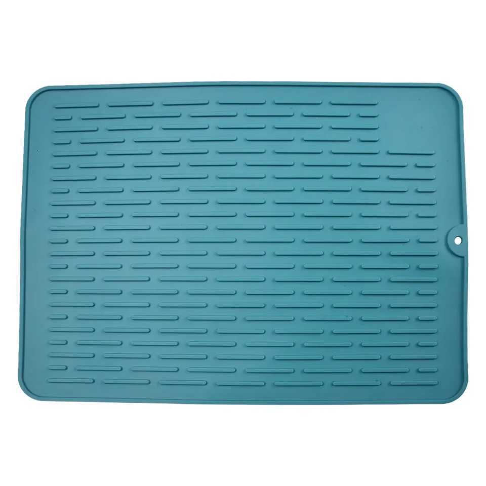 Silicone Dish Mat Dish Drying Mat Kitchen Counter 40cm X 30cm Fast Drying Multifunctional Non-Slip Silicone Pink White C251122