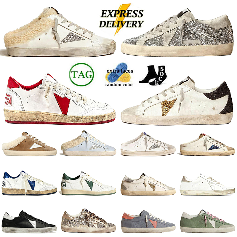 2026 New Arrival Golden Sneakers Designer Superstar Glitter Dirty Plate-forme Loafers Mens Womens Luxury Italy Brand Nappa Leather Star Casual Shoes Ballstar Shoe