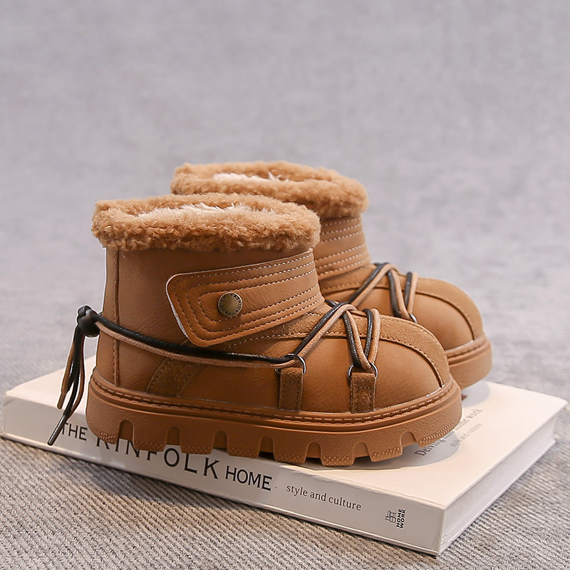 New designer shoes Children s Cotton Boots Winter New Low Cut Korean Style Simple Fashion Fleece Lined Thickened Warm Girls Snow Boots