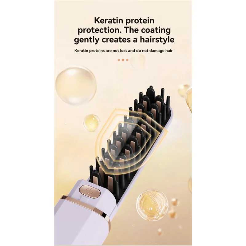 Mini Negative Hot Comb Cordless Portable Straightening Brush Hair Straightener For WomenT251122