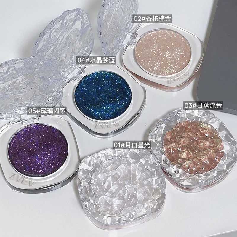 ZVEV monochrome flash eye shadow plate is delicate clear shiny pearly broken diamond color eye shadow creamT251122
