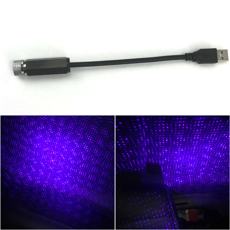 Romantic LED Car Roof Star Night Light Projector Atmosphere Galaxy Lamp USB Decorative Lamp Adjustable Car Interior Decor Light