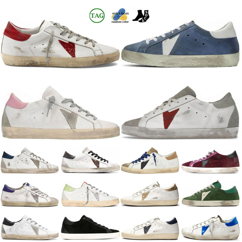 Brand Golden Super Star Sneakers Women Casual Shoes Classic Luxury White Do-old Dirty Designer Man Baskets Shoe Shiny details with gold 36-46