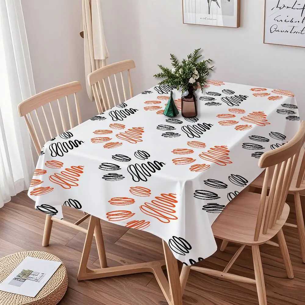 Animal Paw Print Cat/Dog Tablecloth - Stain-Resistant Washable Polyester For Dinners Parties Weddings C251122