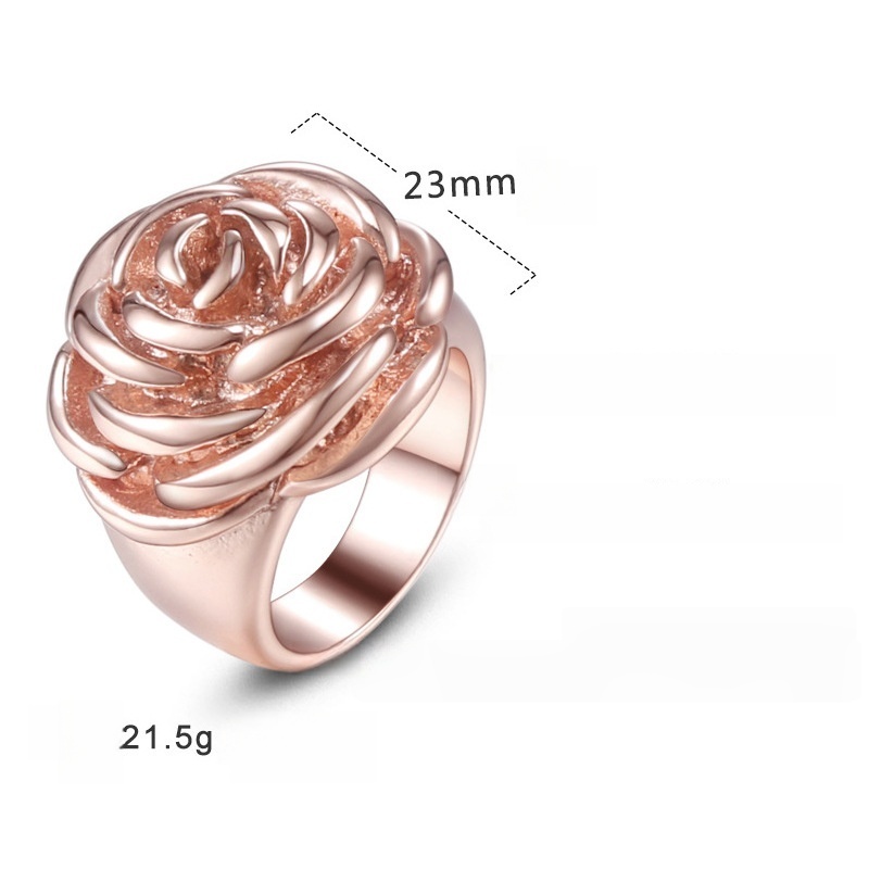 Rose Flower Ring For Women Wedding Gift Luxury Jewelry Gold Color Stainless Steel Ring Bague Femme Anillos Mujer High quality gold designer diamond ri - view 5