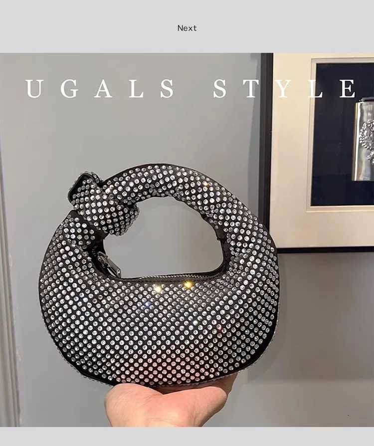 Crystal Shiny Diamonds Evening Bag Wedding Party Clutch Purse Luxury Satin Hobo Bag Fashion Womens Handbag Female Shoulder Bag K251121