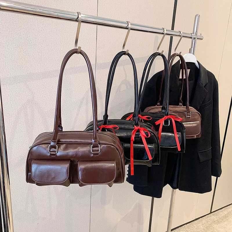 LEFTSIDE Small PU Leather Double Pocket Design Womens Shoulder Bag 2023 Womens Underwear Bag Womens Handbag and Wallet Z250421-1