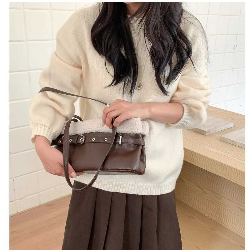 Women Textured Casual Shoulder Bag Fluffy Simple and Versatile Handle Crossbody Bag New Design Commute Shopping Luxury Bag K251121