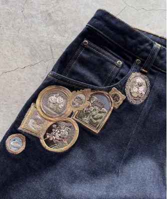 Y2K Minimalist Mens Jeans Retro Pocket Embroidered Loose Korean Casual Harajuku High Waist Aesthetic Couple Wide Leg Pants 250420