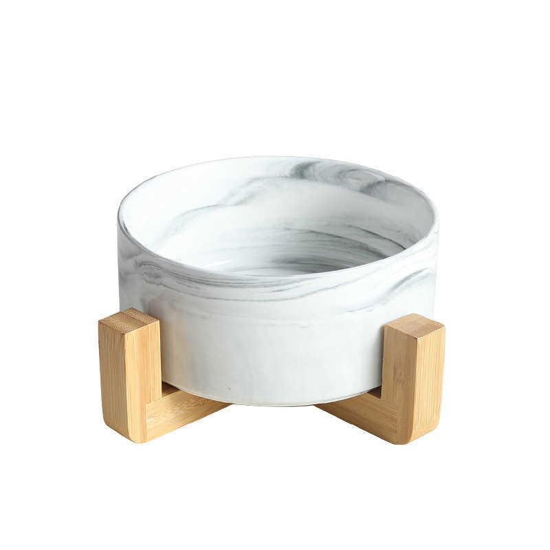 Ceramic cat bowl, cat food dish, cat food bowl, dog bowl, dog dish, drinking bowl, double bowl, protecting cervical vertebra, black pet bowl L251122