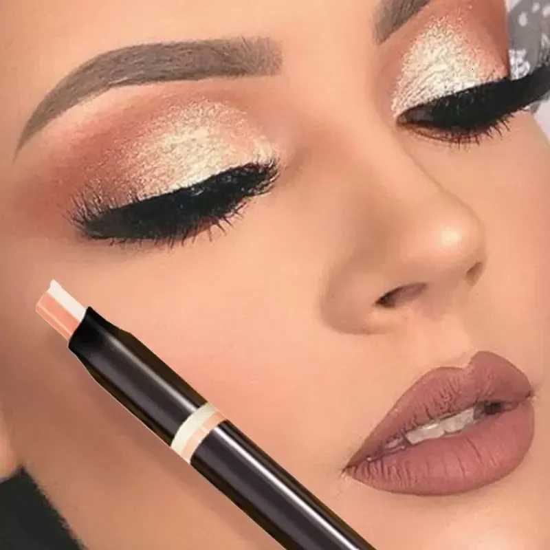 Shimmer Double Color Eyeshadow Stick Waterproof Long Lasting Two Tone Glitter Metallic Gradient Shadow Pen Eye MakeupT251122