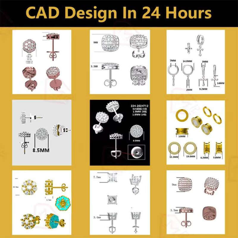 Classic Mossanite Sier Screw Back Vvs Iced Out Moissanite Earrings