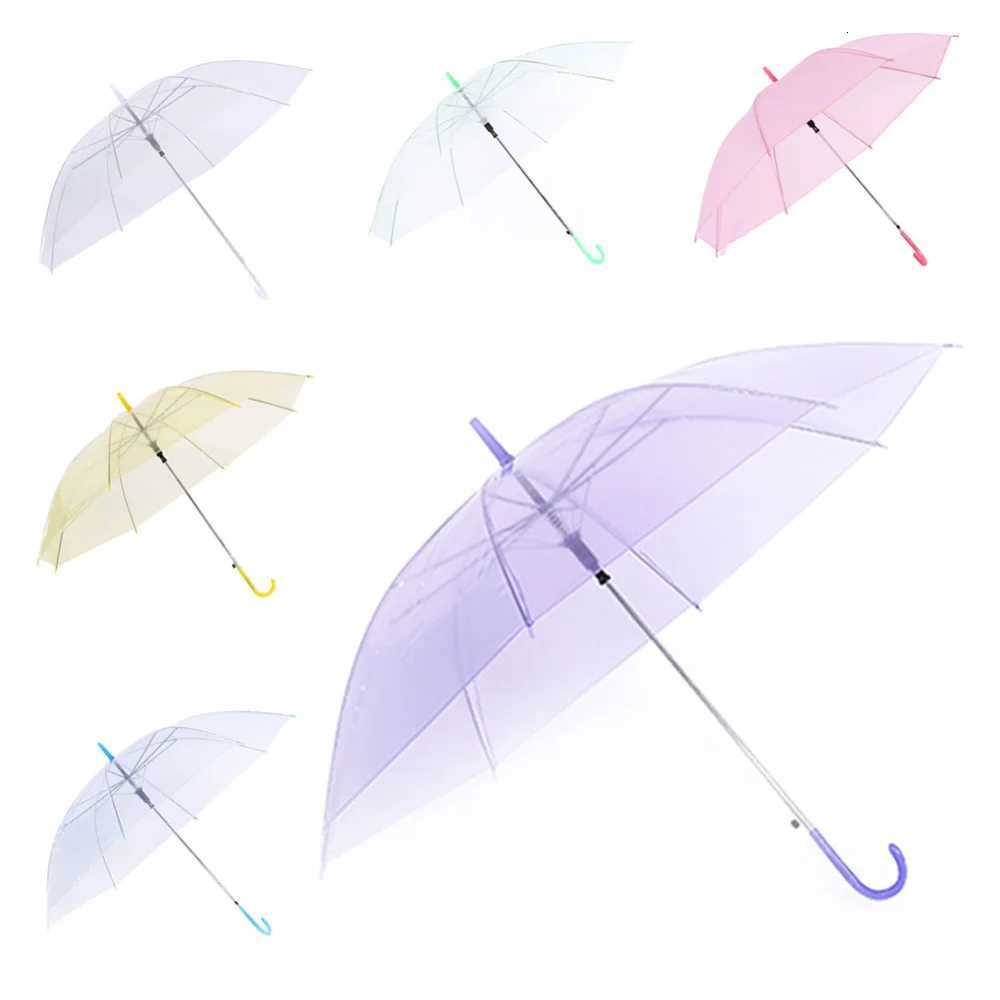 Transparent Umbrella Women Long Handle J Hook Beach Uv Girl Windproof And Rainproof Long Aesthetic Umbrella Not Easy To DeformM251122