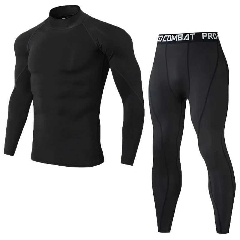 Mens compression set mens sportswear gym fitness set training jogging exercise tight fitting clothing W250421