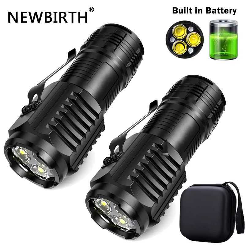 Mini 3LED Flashlight With Pen ClipNight Walking Portable BrightnessRechargeable Waterproof Emergency Spotlight Outdoor Torch C251122