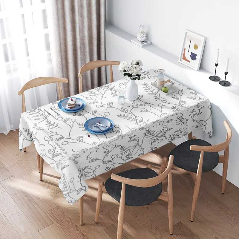 Stylish Printed Tablecloth Floral Pattern Rectangular Dining Cover Home Decor Soft Matte Fabric Easy Washable Table Linens for K C251122