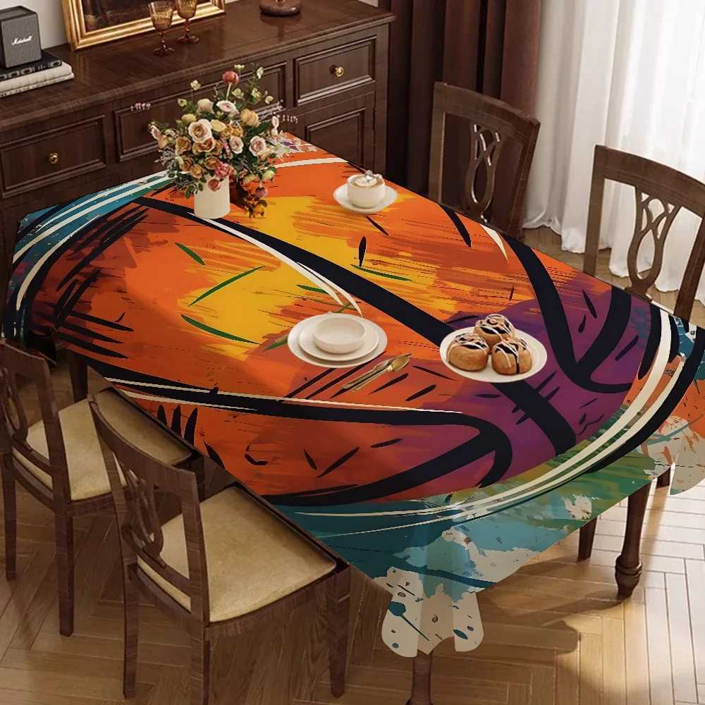 3D Basketball Ball Tablecloth Themed Indoor Outdoor Picnic Party Tablecover Kitchen Dining Table Wedding Decor C251122