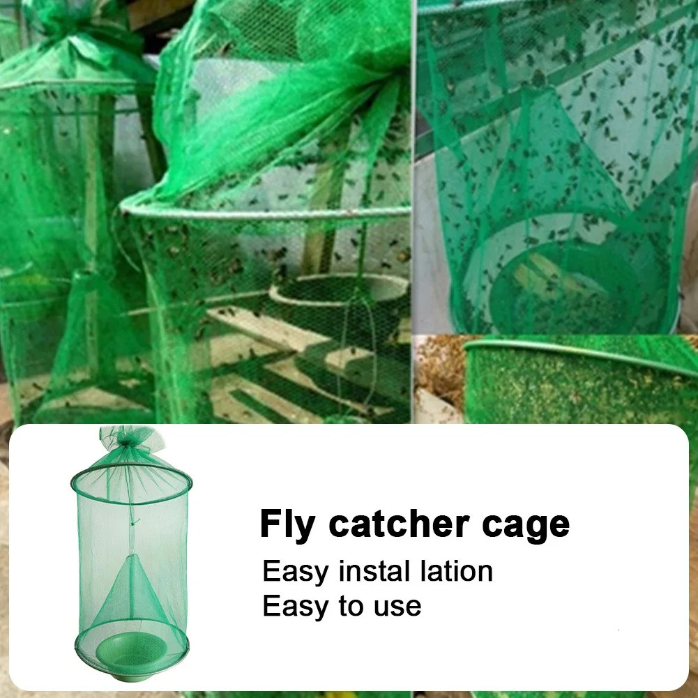 Hanging fly net trap foldable insect pest practical outdoor courtyard garden control tool 250422