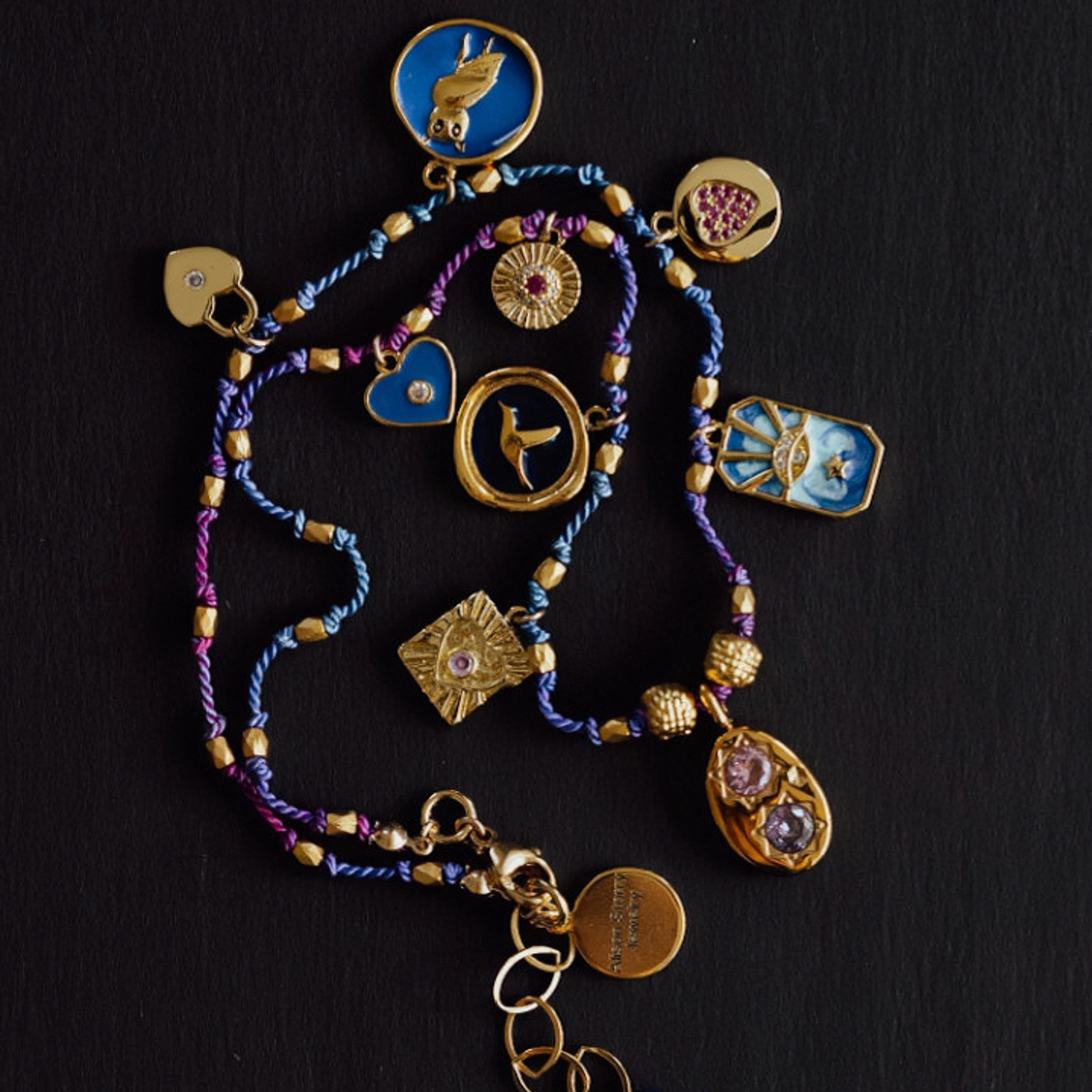 Hot selling colorful oil drop pendant colorful rope necklace heart-shaped personality hip-hop unisex