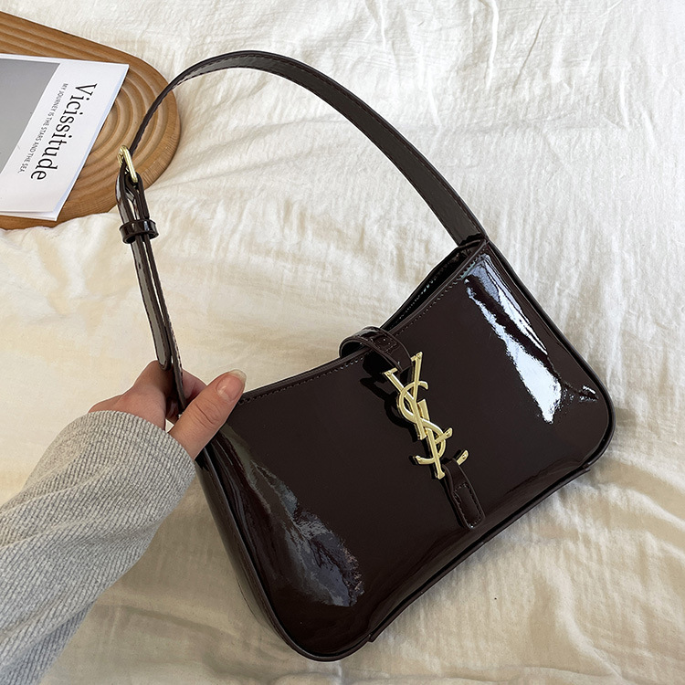 Shoulder bag texture shiny underarm bag handbag commuting simple large capacity bag 2025