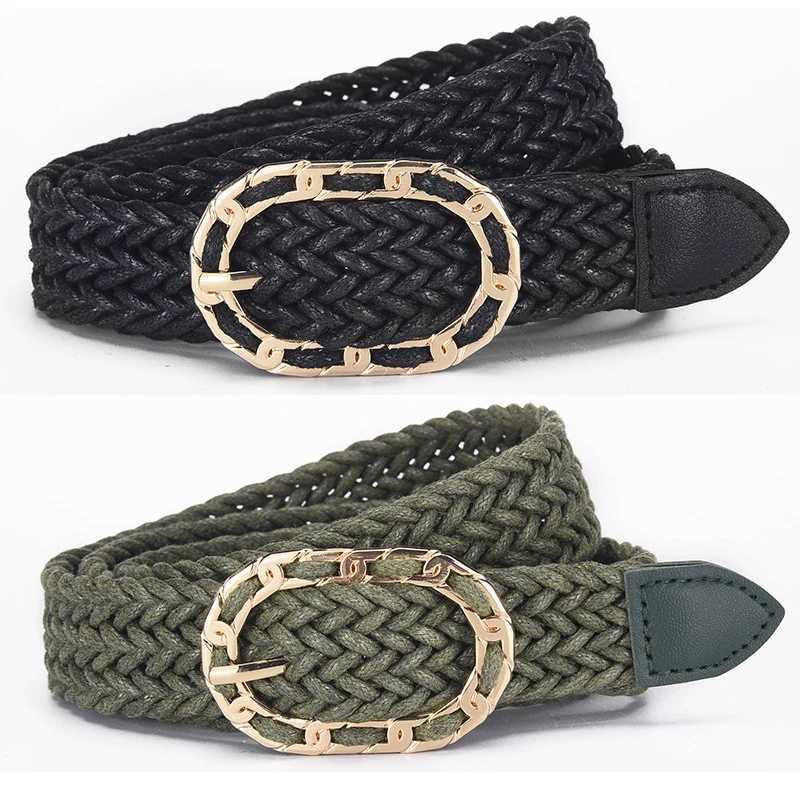Boho Wax Rope Braided Belt Womens Fashion Trend Jeans Dress Clothing Accessories Girdle Gothic Retro Gold Buckle Waistband J251122