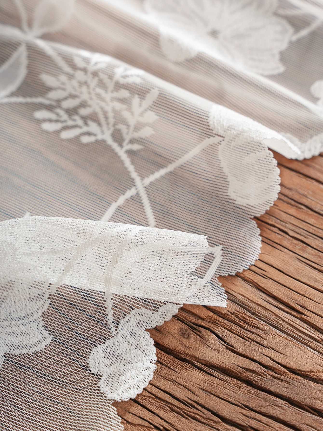 White Lace Rose Floral Tablecloth for Dining Room And Bedroom Simple Style Decorative Tablecloth Art Fabric C251122