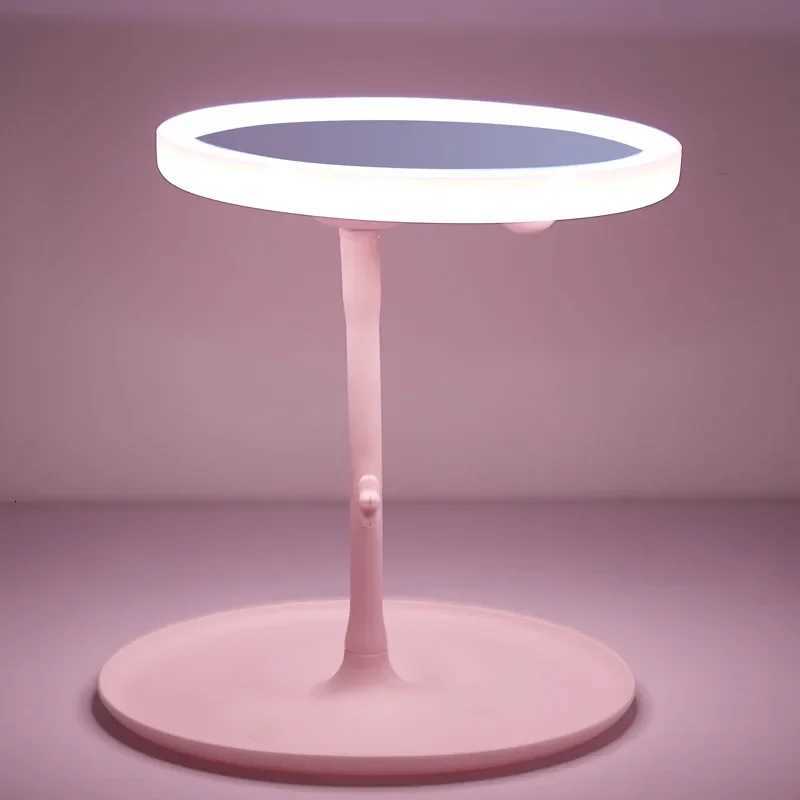 LED Touch Screen Makeup Mirror Folding Mirror Lighted Makeup Mirror 3 Colors Light Modes USB Rechargeable Cosmetic Mirror Tools M251122