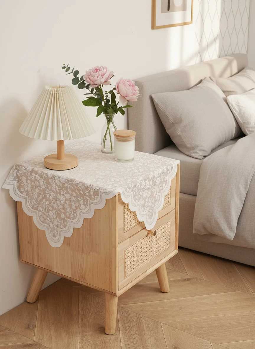 Universal Lace Microwave Oven Printer Dust Cover Home Bedside Table Simple Decorative Cloth Tea Table Cover Home Decor C251122