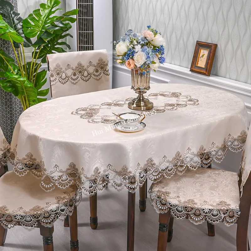 Oval Table Cloth White Embroidered Fold Tea Table Juppe Dining Table Cover Tablecloth Table Home Lace Art Dust Cover Chair Cover C251122