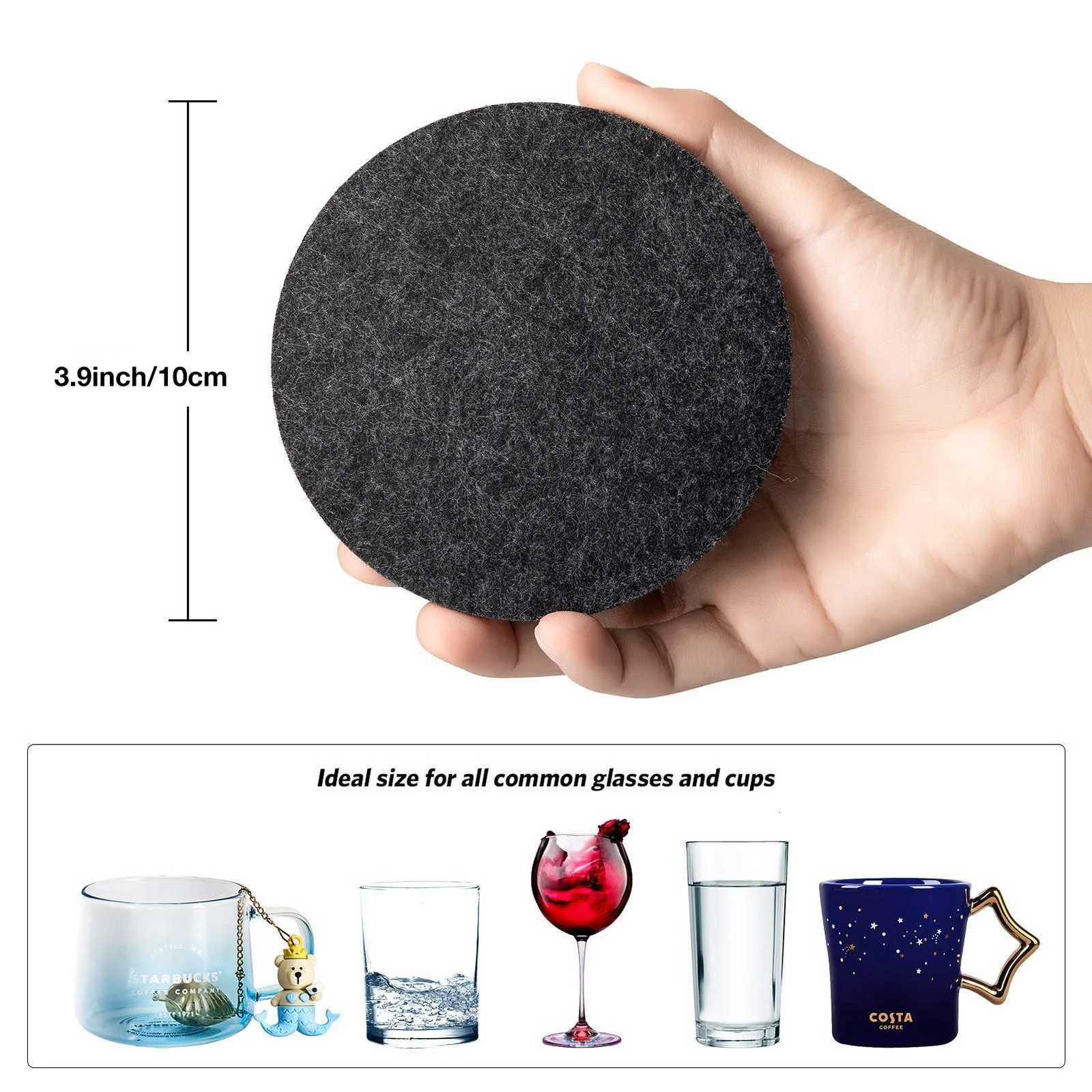 Drink Coasters 10-Piece Set Non-Slip Heat-Resistant Washable Placemats Glass and Cup Coasters C251122