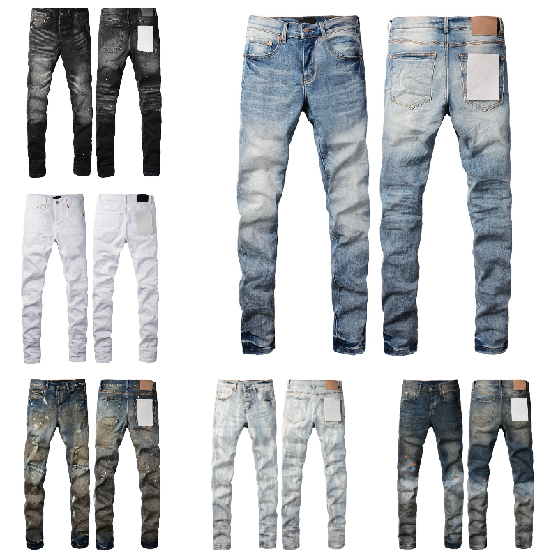 men jeans designer jeans 2025 man pants denim pants stacked jeans men skinny long pants button fly hole denim classic Trousers Mens Hight Quality Embroidery Jean 28-40