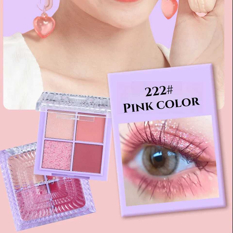 Klaisy Cute New Crystal 4-Volors Eyeshadow Palette girly and youthful multi-purpose suitable for newcomers easy to apply makeT251122