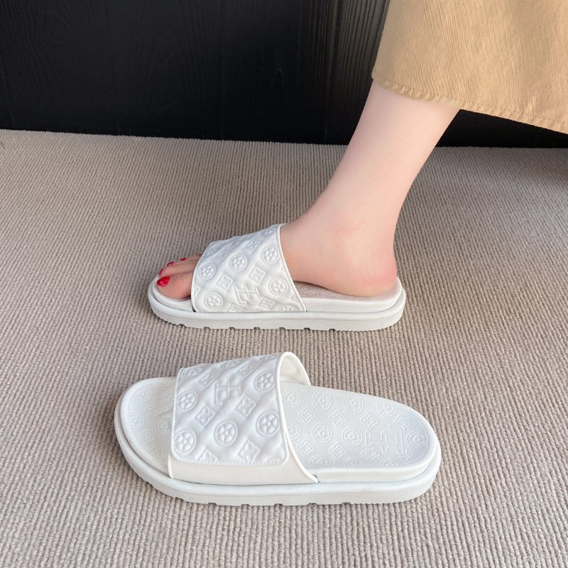 Free shipping design: Casual and versatile couple slippers, popular for both men and women, thick-soled sponge cake, soft-soled anti-slip, niche cool 