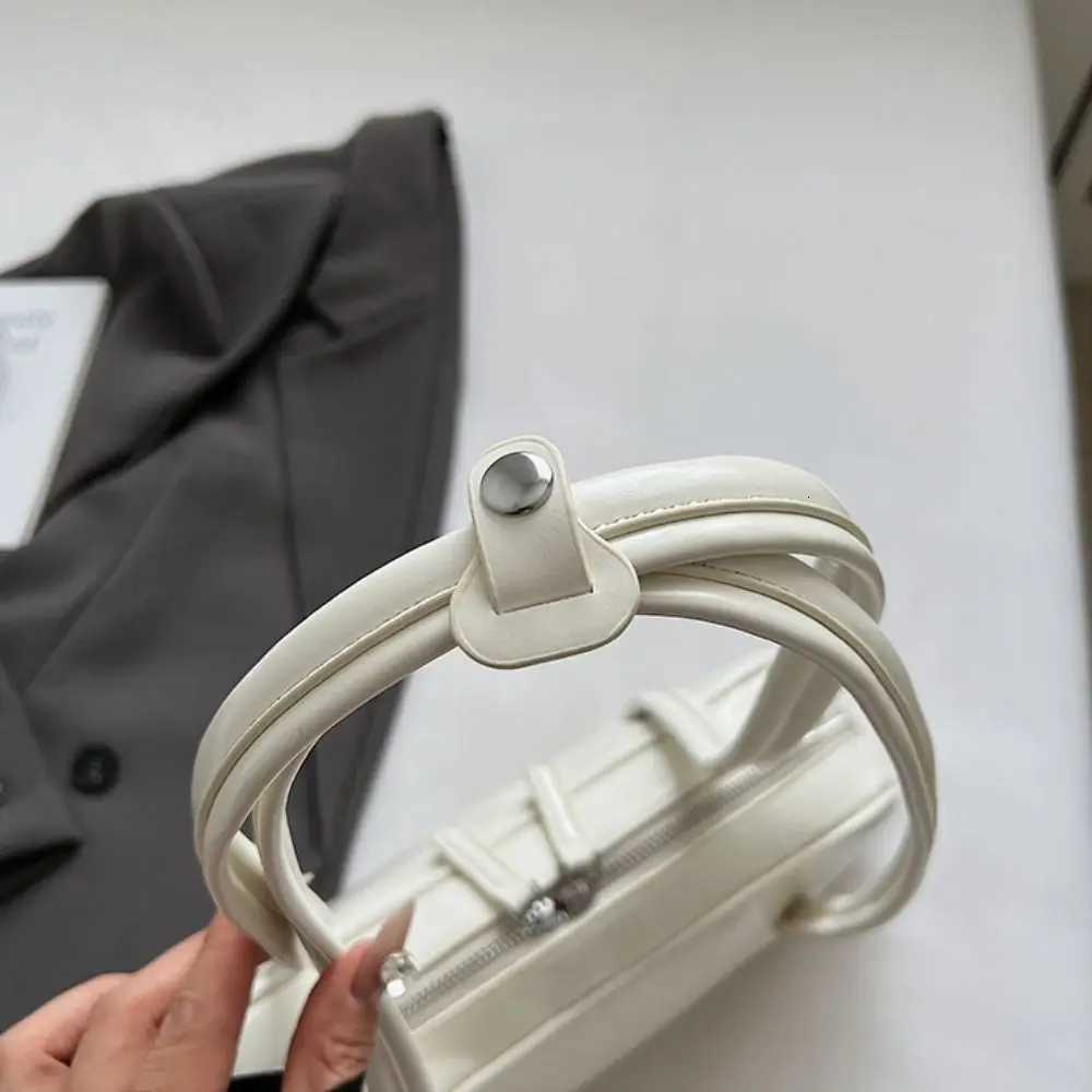 Fashion French Style Pu Bowling Bag Large Capacity Elegant Boston Shoulder Bag Casual PU Leather Women Handbags Armpit BagT251122