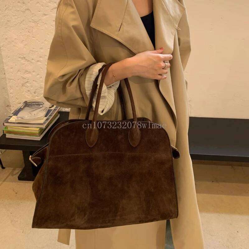 Autumn Winter Matte Suede Large Capacity Shoulder Design Outdoor Travel Bags Women's Ladies Commute Handbag Tote Bag