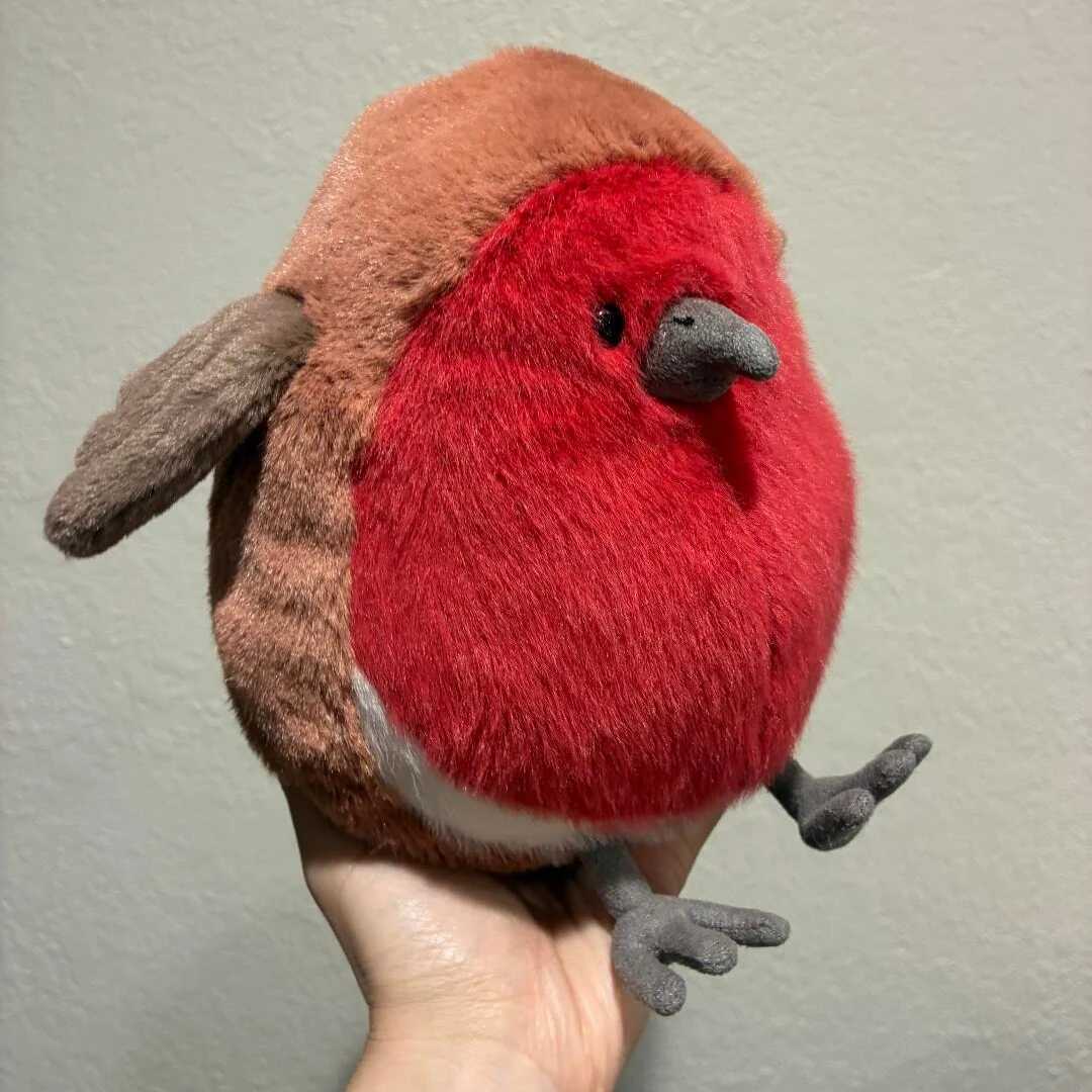 Funny Doll Stuffed Bird Fat Plum Bird Plush Toy Fluffy Plushies Pet Cpanion Toy Ornaments Xmas Gifts Girl C251202