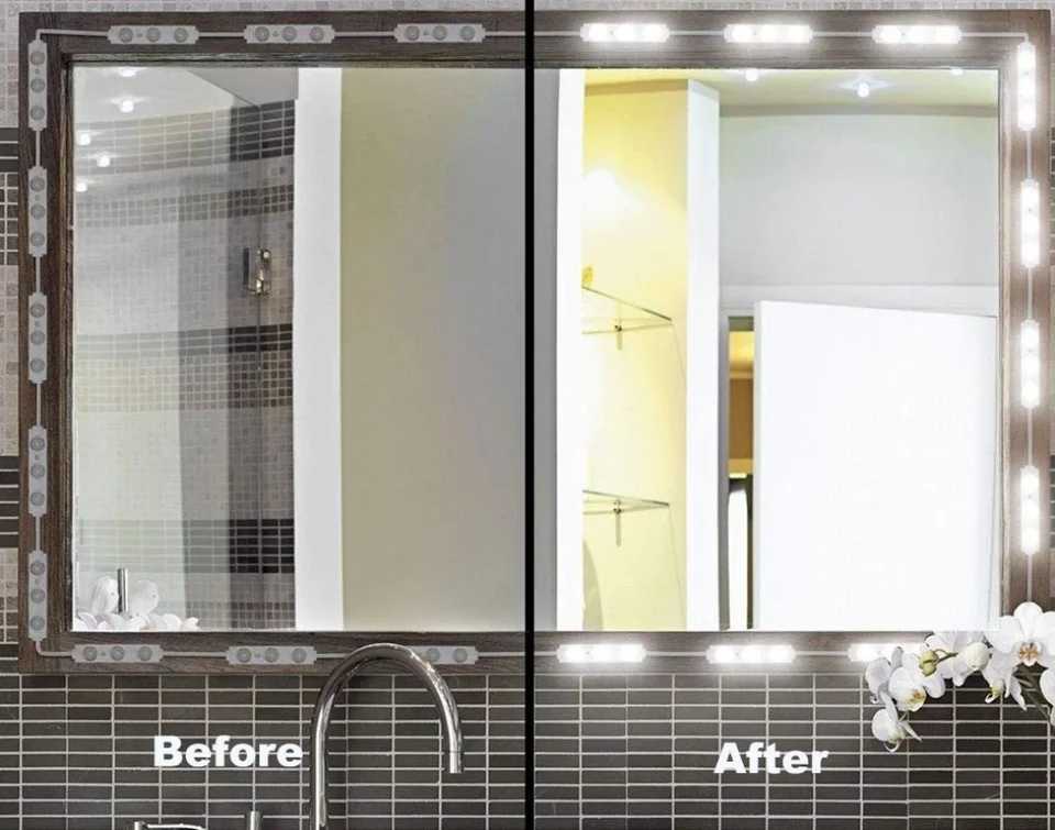 Led Vanity Mirror Lights Make Up Light Kit 60LEDs 12ft Dimmable Mirror Lights for Makeup Table BathroomMirror Not Included M251122