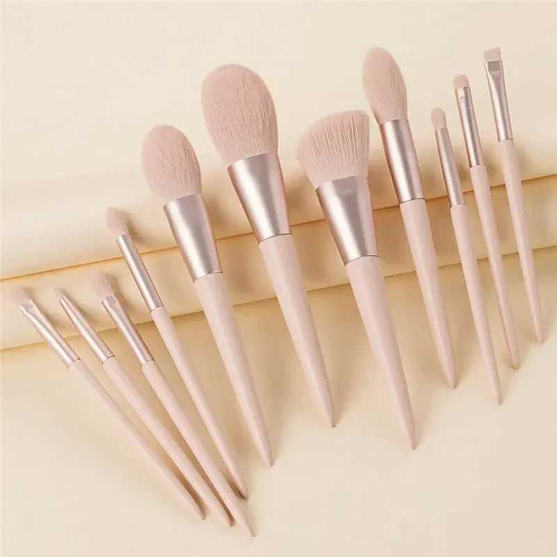 11 pcs Pink Makeup Brushes Set Vegan Eyebrow Eyelash Powder Synthetic Hair Foundation Brush Make Up Tools For Women C251122