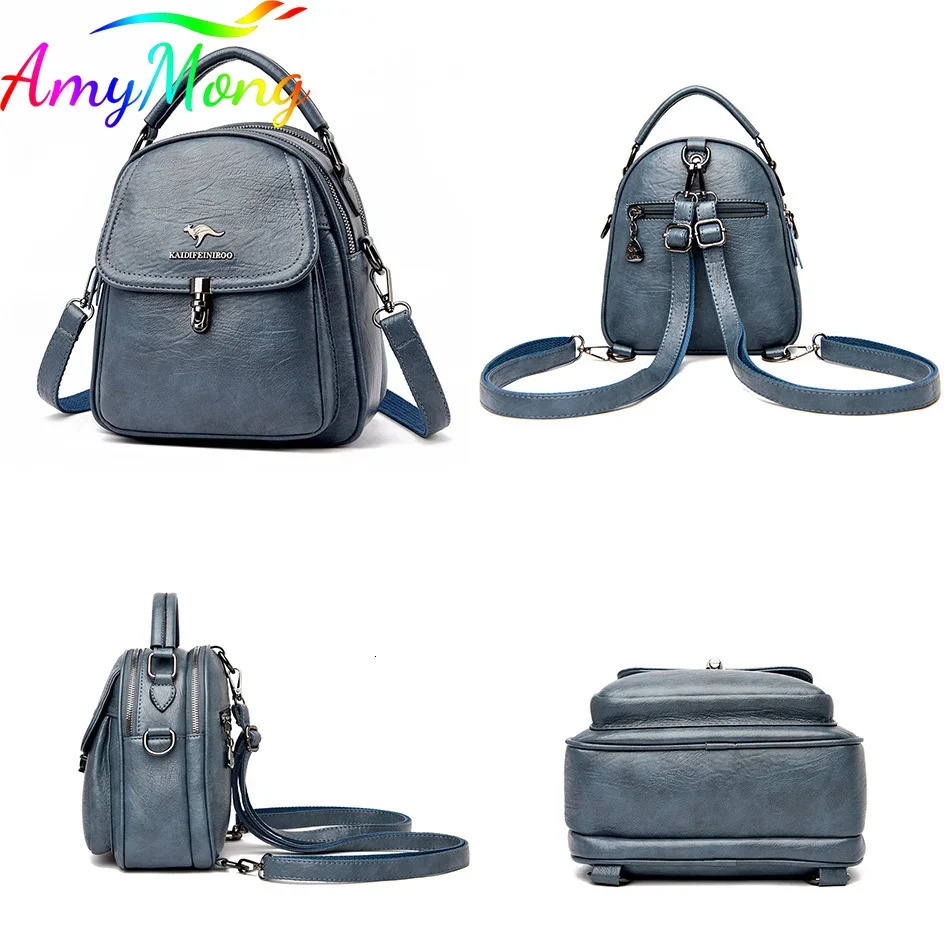 Women Fashion Backpack Purses n Multifunction Travel Bag for Female Ladies Soft PU Leather Hand and Shoulder 251111