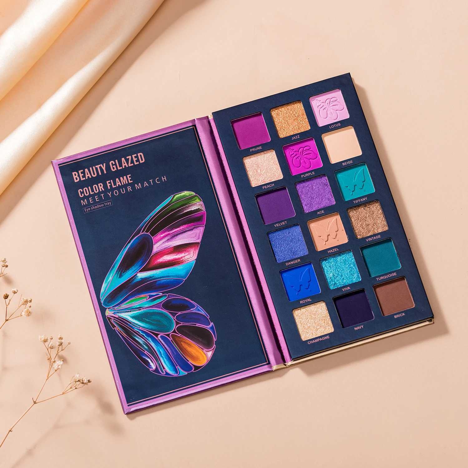 BEAUTY GLAZED Butterfly Highly Pigmented Eyeshadow Palette Smooth Matte Shimmer Eye Shadow Easy To Blend 18 Colors Eye MakeupT251122