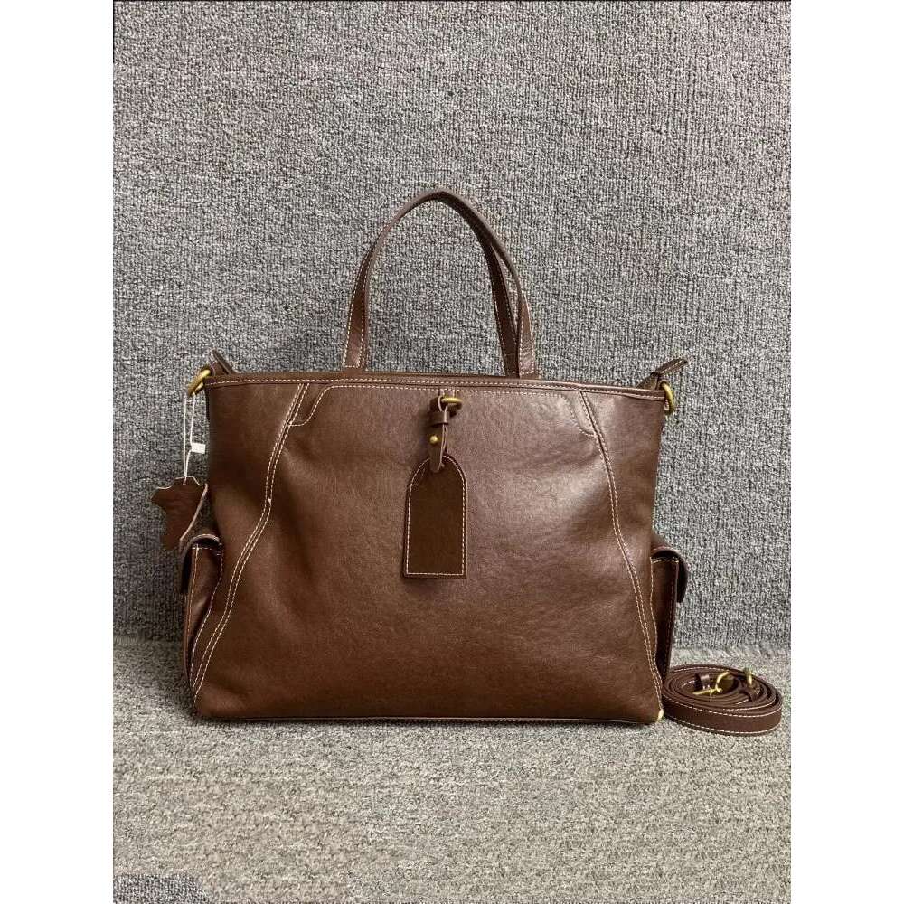 Designer Office Ladies Solid Color Cowskin Genuine Leather Tote Handbag Zipper Fashion Single Shoulder Bag Women Crossbody Bags Bag