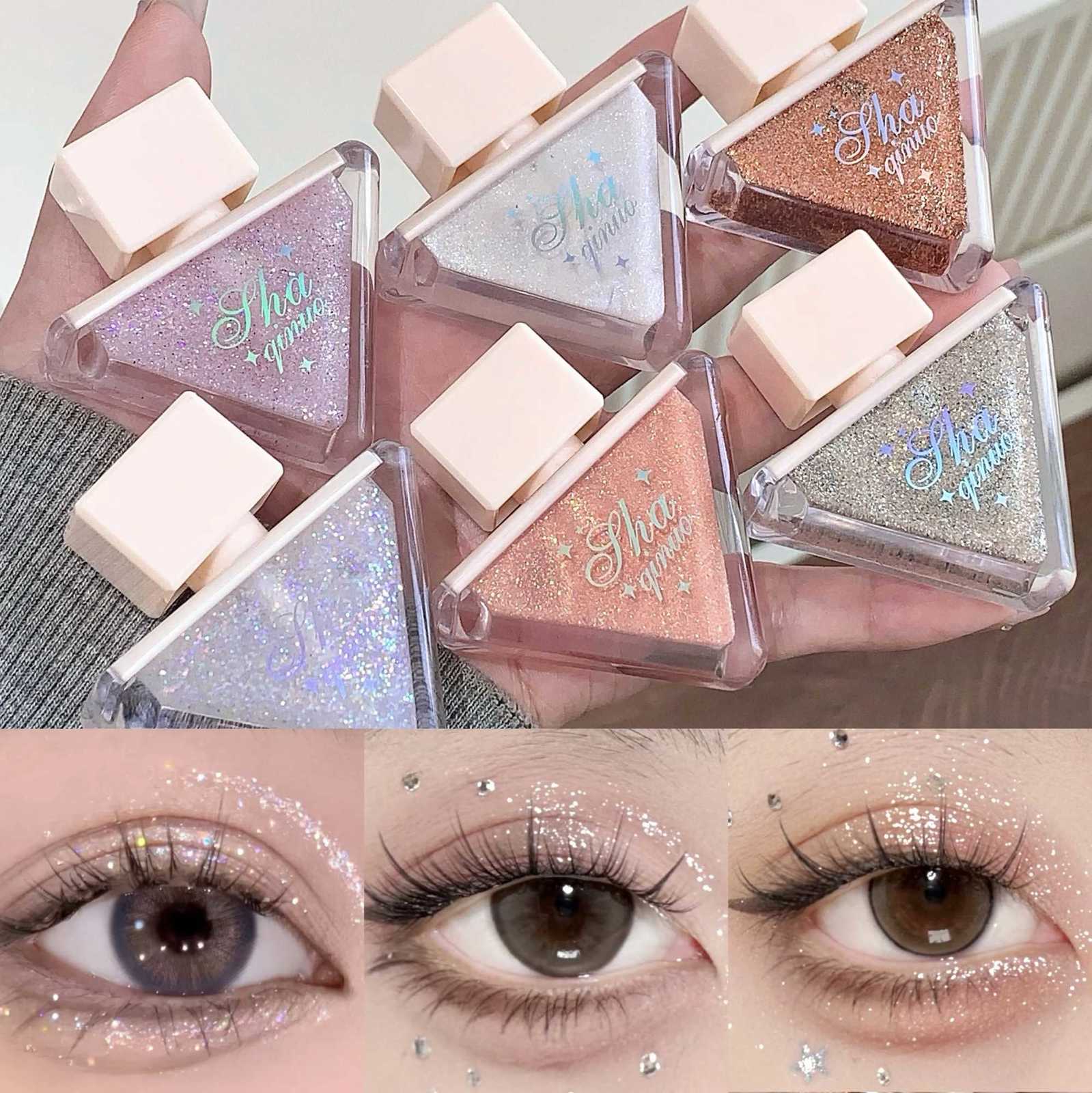 SHAQINUO Glazed Eyeshadow Liquid Pearlescent Glitter Brightens Highlight Silkworm Liquid EyeshadowT251122