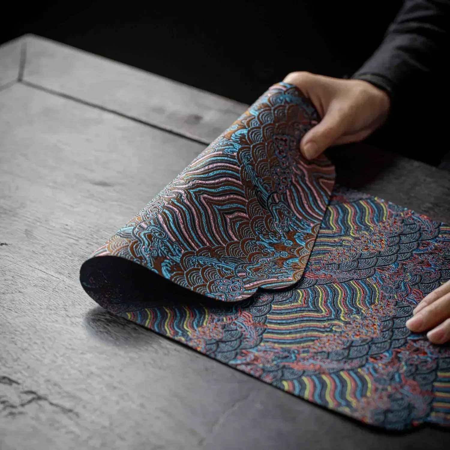 48X24cm Hot Sale Nordic Style Tea Table Antiskid Mat Restaurant Luxury Double-Sided Brocade Table Pad Tea Tabletop Upholstery C251122