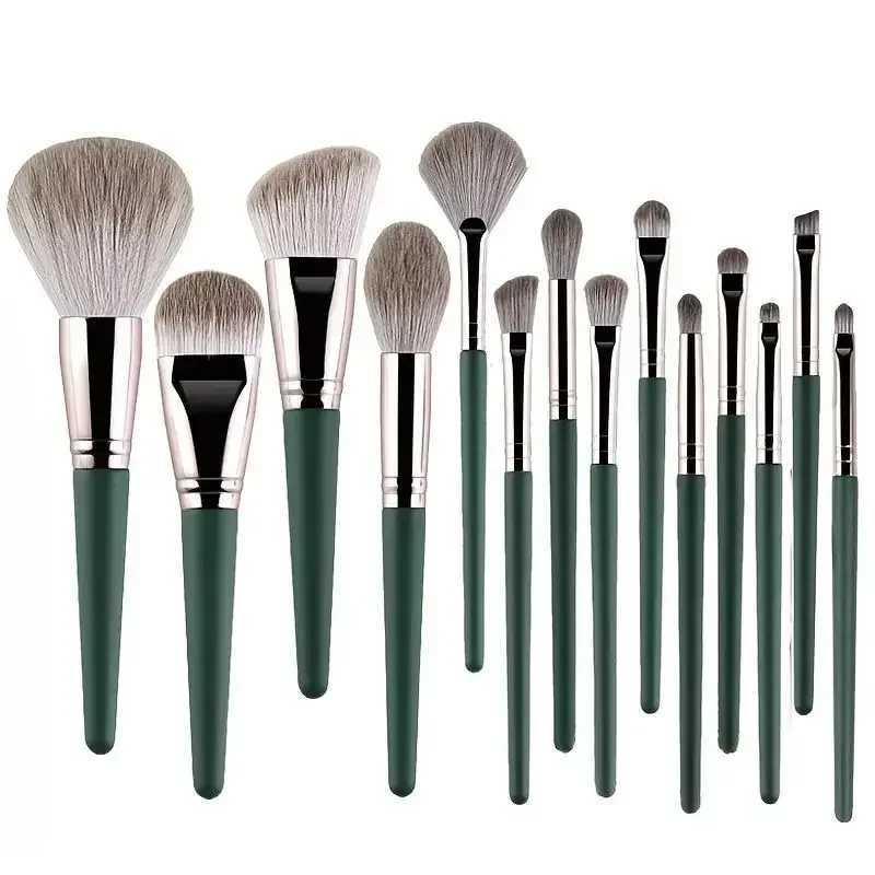 14Pcs Makeup Brushes Set Large Fluffy Soft Eye Shadow Foundation Brush Women Cosmetic Powder Blush Blending Beauty Make Up Tools C251122