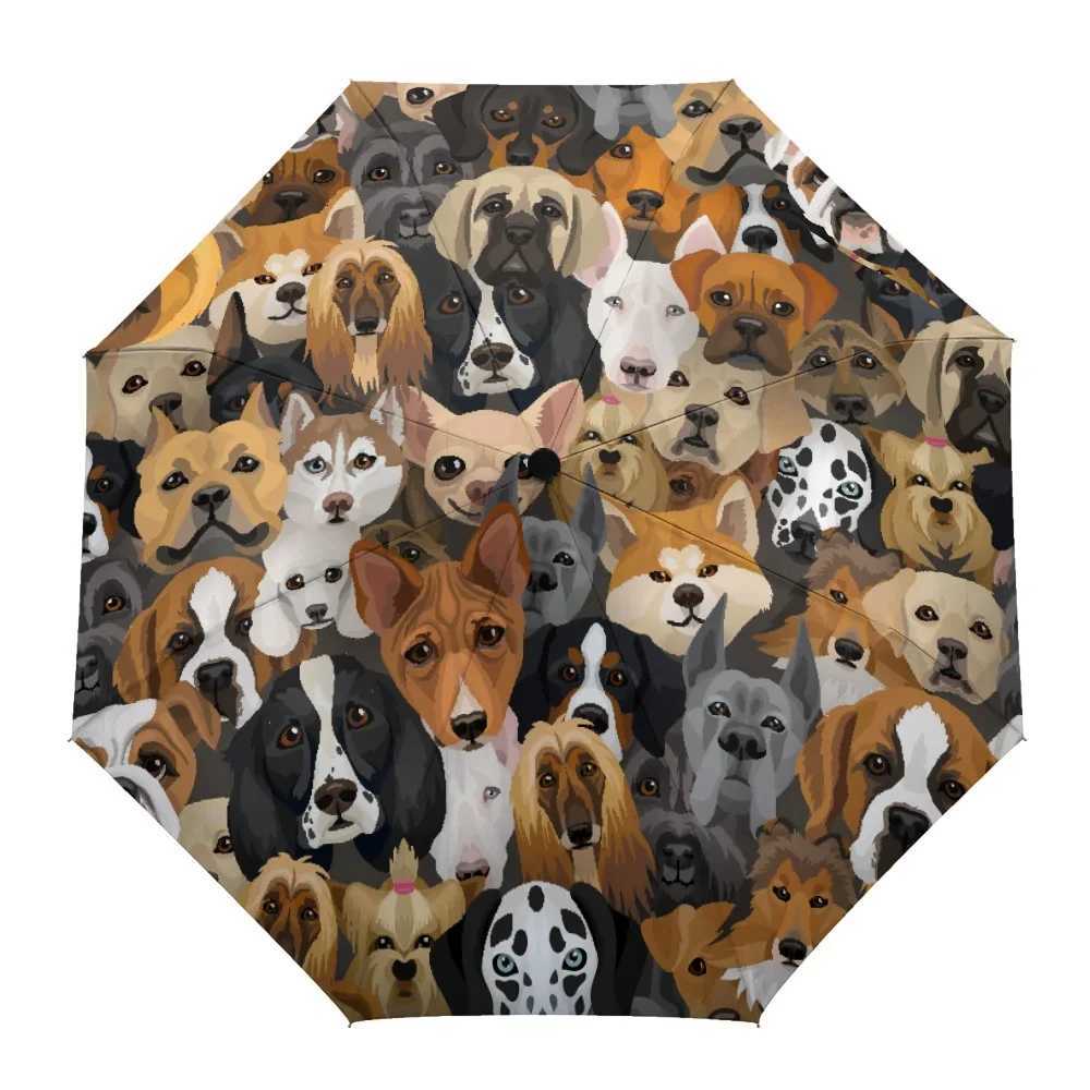 Cartoon Dog Kids Folding Travel Umbrella Kawaii Pet Puppy Animal Umbrellas Windproof Lightweight Parasol Umbrella Sun RainM251122