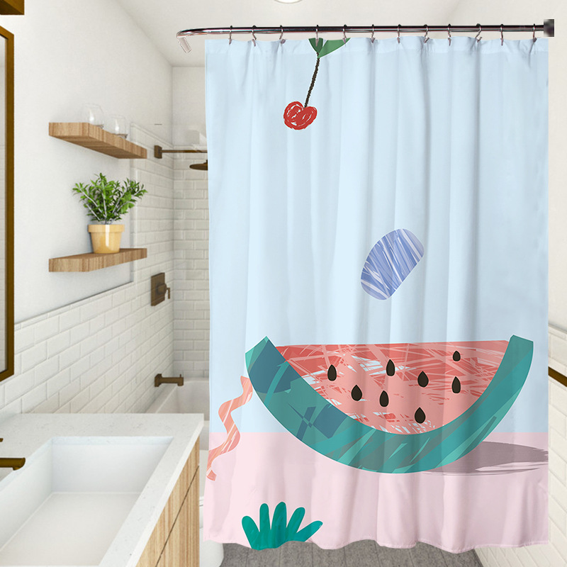 YL-37777 Fresh and Simple Series Home Shower Curtain, Bathroom Coverage, Hand-painted Waterproof Shower Curtain