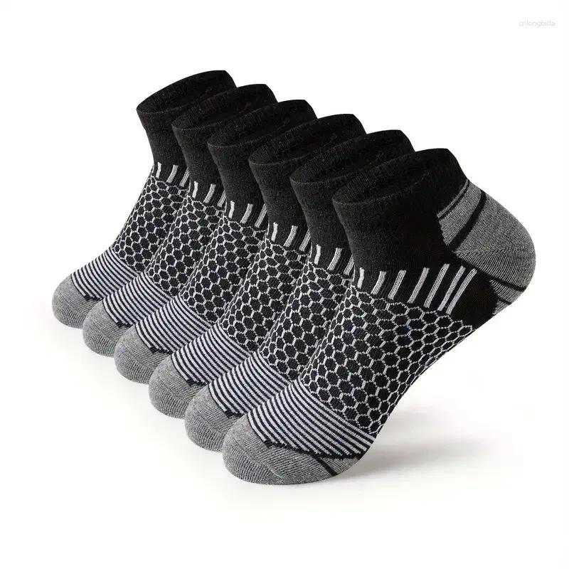 Men's Socks 6 Pairs Mens Short Sports Four Season For Running Breathable Casual Soft Comfortable Polyester